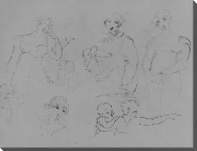 Картина Пять рисунков этюдов (из альбома для рисования)