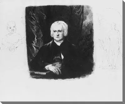 Картина Поясной портрет сидящего зрелого джентльмена; улыбающаяся девушка; портрет мужчины в полный рост перед аркой (из альбома для рисования)