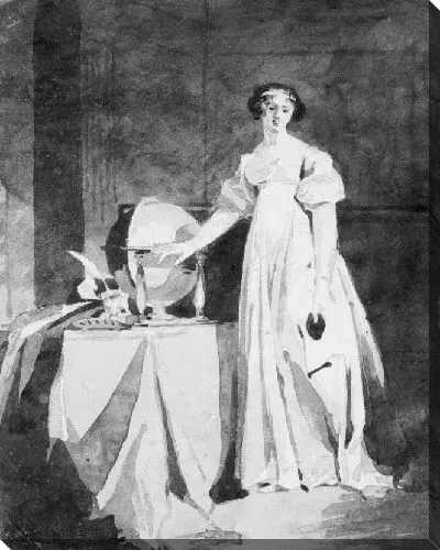 Картина Стоячий Портрет дамы с Глобусом (из этюдника)