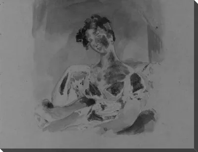 Картина Поясной портрет женщины, сидящей перед окном (после Лоуренса?) (Из альбома для рисования)