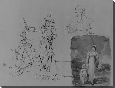 Картина Портрет священнослужителя; стоящий мужчина в звериных шкурах; портрет женщины; голова мужчины (из альбома для рисования)