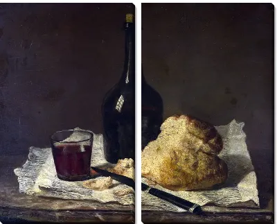 Натюрморт с бутылкой, бокалом и хлебом (Still Life with Bottle, Glass and Loaf)
