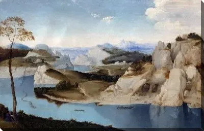 Картина маслом Река среди гор (A River among Mountains)