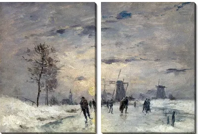 Модульная картина Катание в Голландии (Skating in Holland)