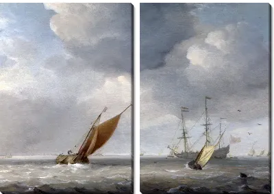 Модульная картина Малые голландские суда в бриз (Small Dutch Vessels in a Breeze)