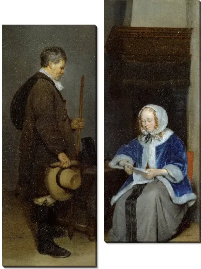 Картина Сообщение или леди, читающая письмо перед посыльным