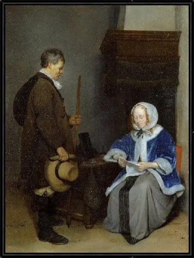 Картина Сообщение или леди, читающая письмо перед посыльным