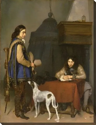 Картина Офицер пишет письмо, с трубачом