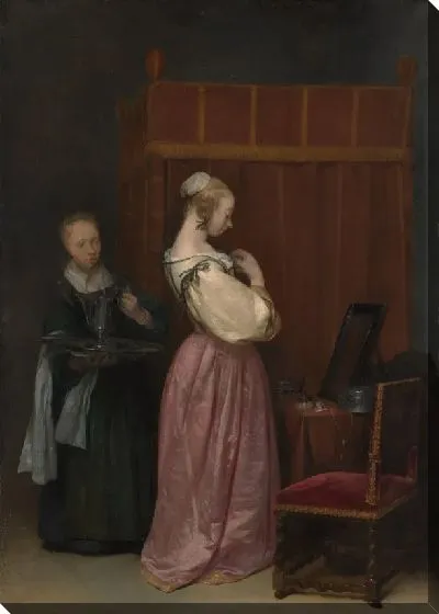 Картина Молодая женщина в туалете с горничной