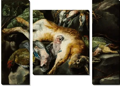 Картина Натюрморт с мертвым зайцем и птицами