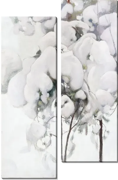 Картина Заснеженные Саженцы Сосны