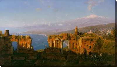 Картина Руины Римского театра в Таормине, Сицилия