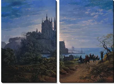 Картина Готическая церковь на скале у моря