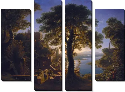 Картина Замок на берегу реки