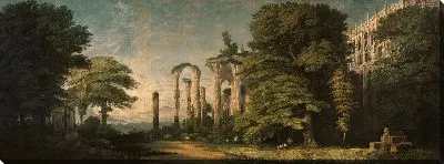 Картина Руины готического монастыря и группы деревьев