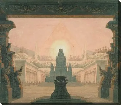 "Волшебная флейта", опера Вольфганга Амадея Моцарта. Сценография для 12-й сцены: Храм Солнца Сарастро