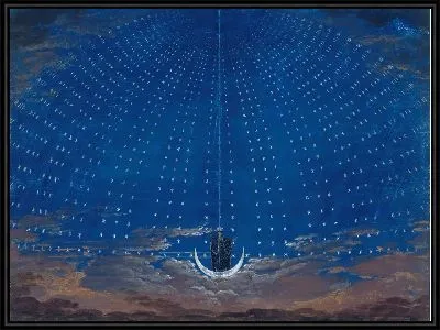 Опера "Волшебная флейта" Вольфганга Амадея Моцарта. Сценография для второй сцены, Королева ночного зала звезд