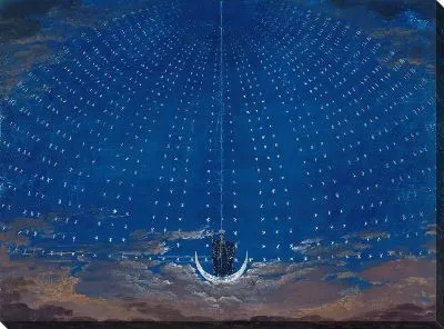 Опера "Волшебная флейта" Вольфганга Амадея Моцарта. Сценография для второй сцены, Королева ночного зала звезд