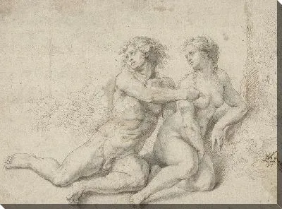 Картина Осень, Адам и Ева