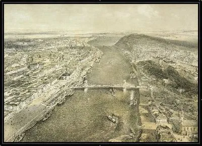 Вид на Пешт и Буду с Цепным мостом