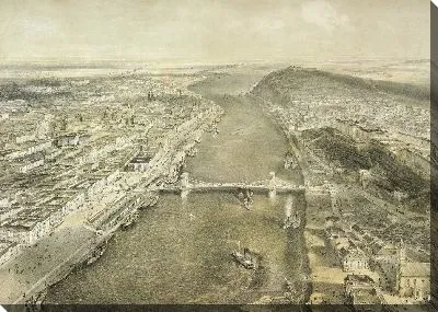 Вид на Пешт и Буду с Цепным мостом