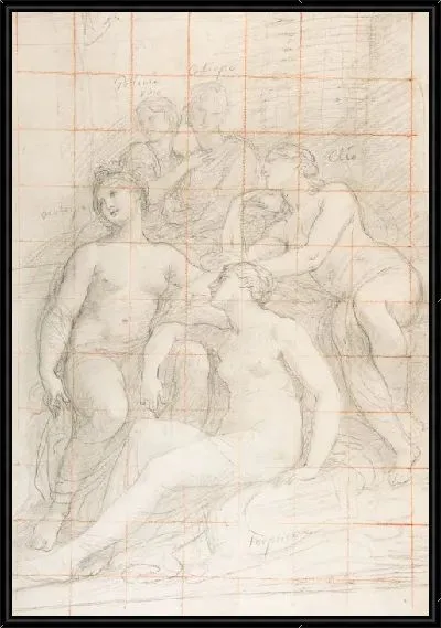 Картина Муз Евтерпе, Полихимния, Каллиопа, Клио и Терпсихора (ректо); Эскиз спящего ребенка (на обороте)