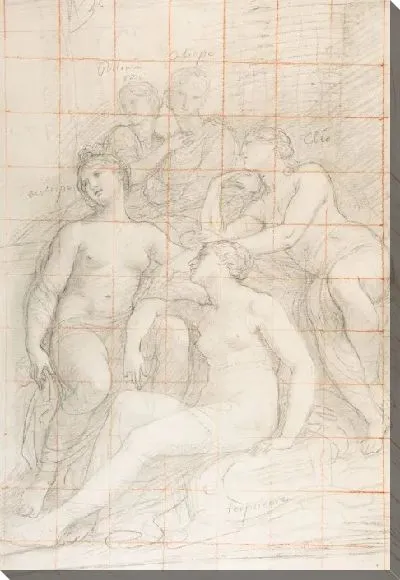 Картина Муз Евтерпе, Полихимния, Каллиопа, Клио и Терпсихора (ректо); Эскиз спящего ребенка (на обороте)