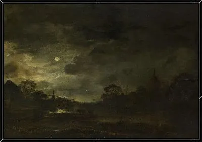 Пейзаж при лунном свете