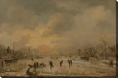 Картина Зимний пейзаж с домами