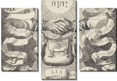 Картина Две руки с шармом-сумкой, символом Геузена