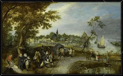 Картина Пейзаж с фигурами и деревенская ярмарка (Village Kermesse)