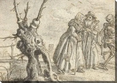 Картина Старик и старуха охотно следуют за смертью, играя на волынке