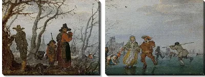 Картина Зима (Развлечение на льду)