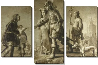 Картина Будевейн ван Хеусден (? -870) и его жена София, получающая дань уважения от легата короля Эдмунда, c. 1626