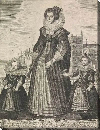 Картина Портрет Амалии ван Солмс, Виллема II, принца апельсина и Луизы Анриетты, принцессы апельсина