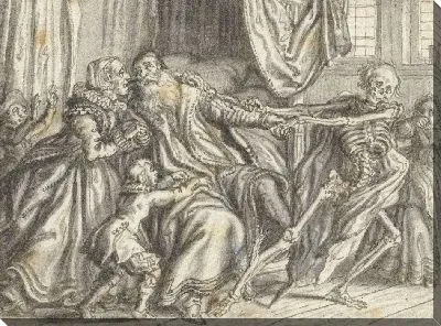 Картина Пожилой мужчина вырван от смерти женой и внуками