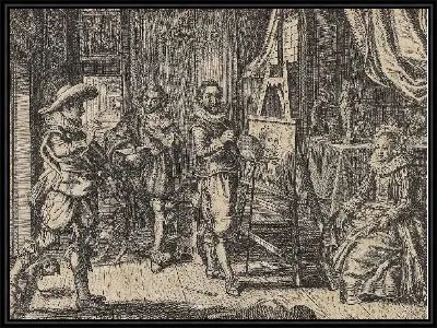 Картина Художник и женская модель в студии