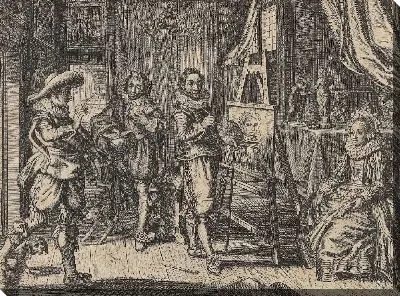 Картина Художник и женская модель в студии