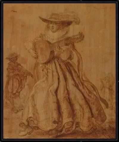 Картина Танцующая дама с гитарой