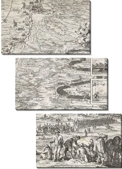 Картина Большая карта осады Ден Боша Фредериком Хендриком (нижний правый угол), 1629