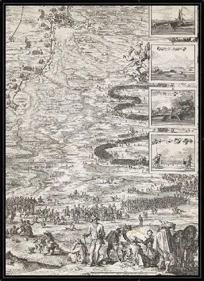 Картина Большая карта осады Ден Боша Фредериком Хендриком (нижний правый угол), 1629