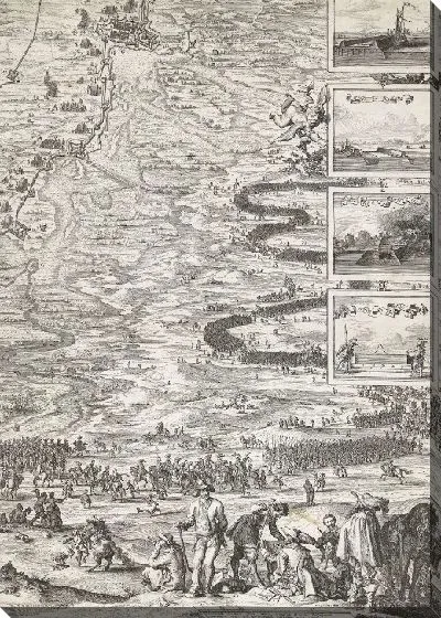 Картина Большая карта осады Ден Боша Фредериком Хендриком (нижний правый угол), 1629