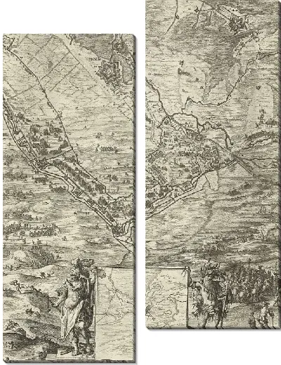 Картина Большая карта осады Ден Боша Фредериком Хендриком (нижняя центральная страница), 1629