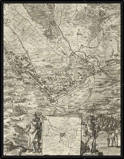 Картина Большая карта осады Ден Боша Фредериком Хендриком (нижняя центральная страница), 1629