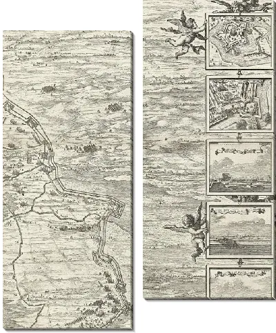 Картина Большая карта осады Дена Боша Фредериком Хендриком (верхний правый лист), 1629
