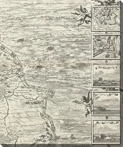 Картина Большая карта осады Дена Боша Фредериком Хендриком (верхний правый лист), 1629