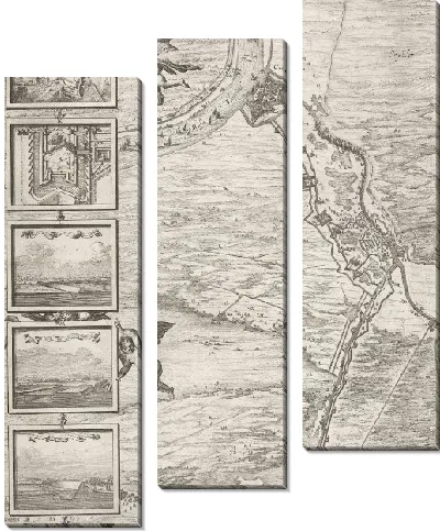 Картина Большая карта осады Ден Боша Фредериком Хендриком (верхняя левая страница), 1629