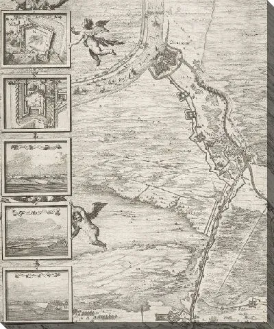 Картина Большая карта осады Ден Боша Фредериком Хендриком (верхняя левая страница), 1629