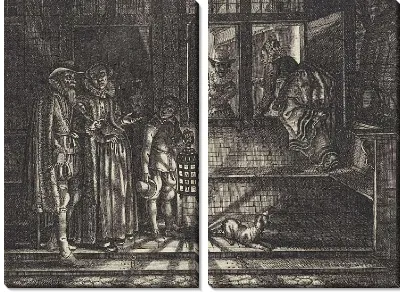 Картина Женщина лезет в окно ночью