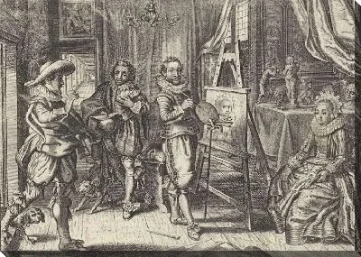 Картина Художник и женская модель в студии